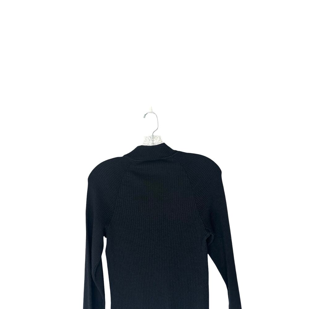 St. John Black Basic Ribbed Mock Neck Stretch Kni… - image 5